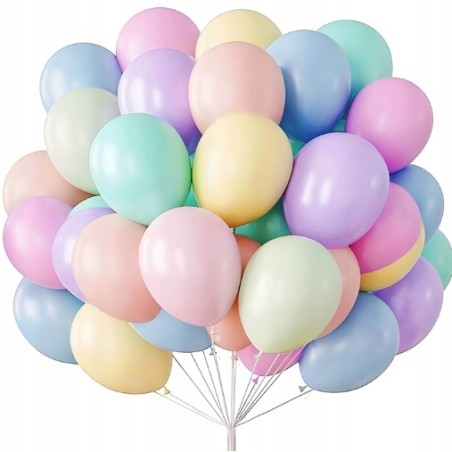 Outlet Balony Pastelowe 60 szt. zestaw urodzinowy/imprezowy wielokolorowe