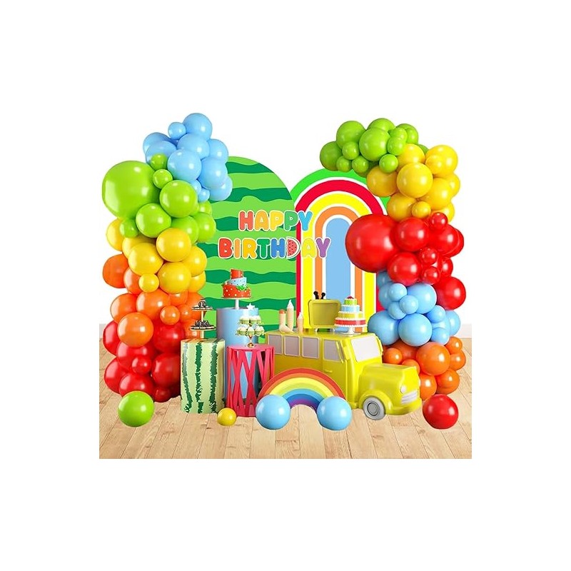 BALONY KOLOROWE LATEKSOWE TĘCZOWE 155szt. +taśma I wstążka trwałe do łuku