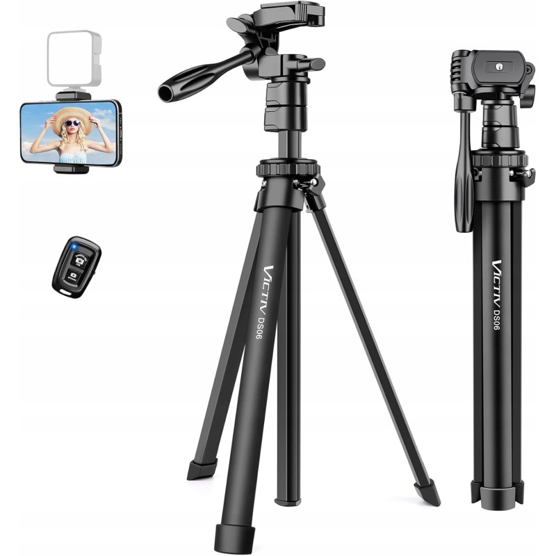 Victiv DS06 statyw do telefonu 150 cm z pilotem do aparatu uchwyt 3-way