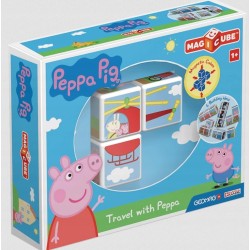 Outlet Klocki magnetyczne Świnka Peppa Pig GeoMag MagiCube 3el. 12m+ magnes