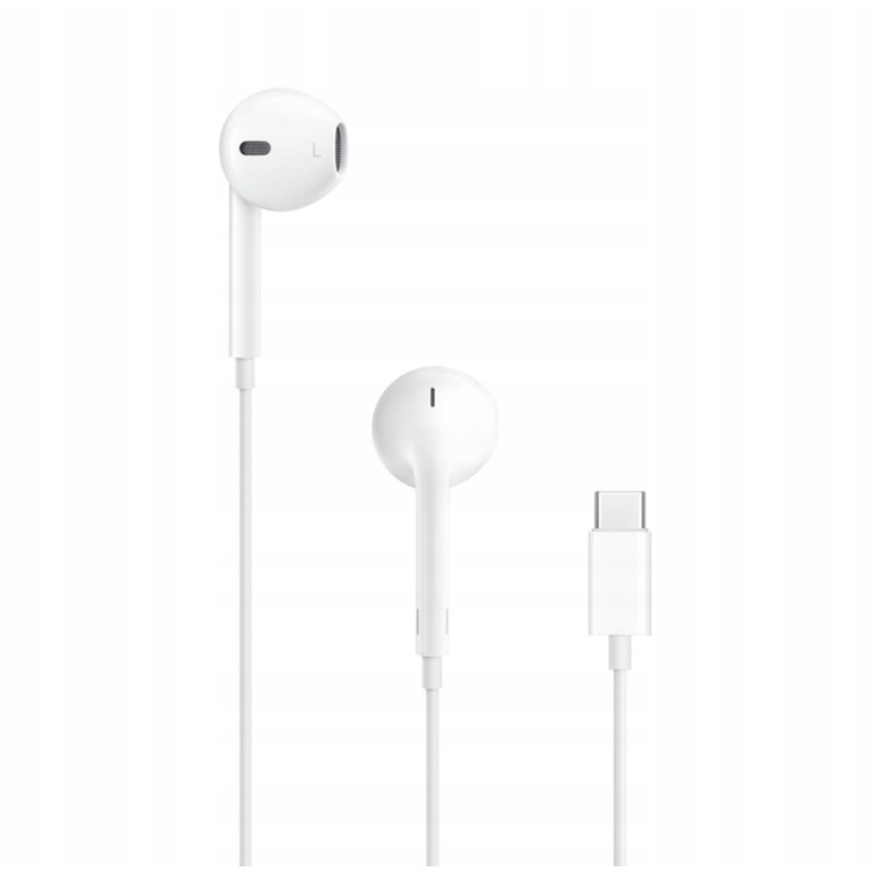 Słuchawki przewodowe dokanałowe Do Apple EarPods USB-C regulacja głośności