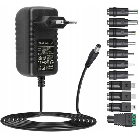 Uniwersalny zasilacz 5V 3A adapter AC/DC 11 wtyków do routera TV Box USB