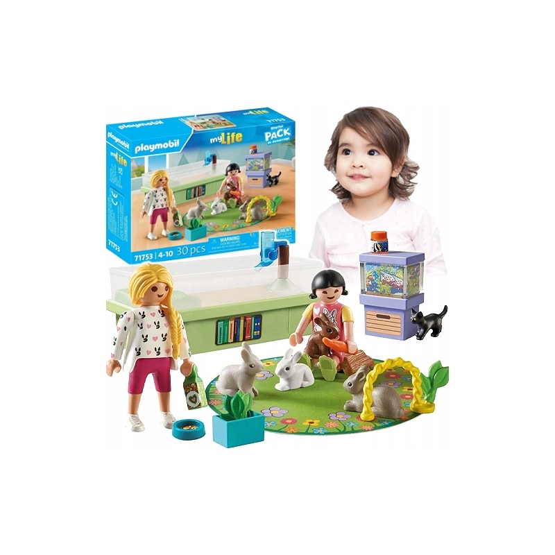 PLAYMOBIL MY LIFE DZIEWCZYNKI Z KRÓLIKAMI FIGURKI AKCESORIA 30 EL. 71753