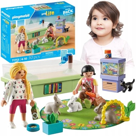 PLAYMOBIL MY LIFE DZIEWCZYNKI Z KRÓLIKAMI FIGURKI AKCESORIA 30 EL. 71753