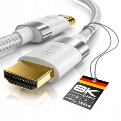 Outlet Kabel HDMI 2.1 8K 60Hz 4K 120Hz dł. kabla 4 m biały HDR ARC 48Gbps