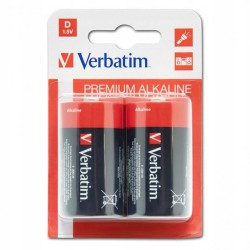 Outlet Verbatim baterie D LR20 napięcie 1.5 V alkaliczne 2 szt blister