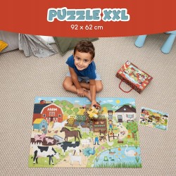 Outlet Puzzle dla dzieci BONNYCO XXL 60x40cm farma zwierzęta na wsi jakość