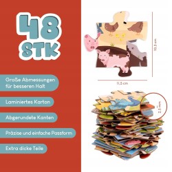 Outlet Puzzle dla dzieci BONNYCO XXL 60x40cm farma zwierzęta na wsi jakość