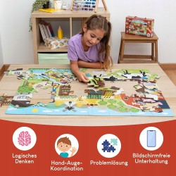 Outlet Puzzle dla dzieci BONNYCO XXL 60x40cm farma zwierzęta na wsi jakość