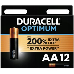 Outlet Bateria alkaliczna Duracell Optimum AA 12 szt. 200% więcej Power