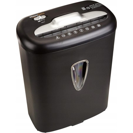 Outlet Amazon Basics P-4 niszczarka papieru 8 arkuszy karty kosz 15.5l