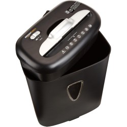 Outlet Amazon Basics P-4 niszczarka papieru 8 arkuszy karty kosz 15.5l