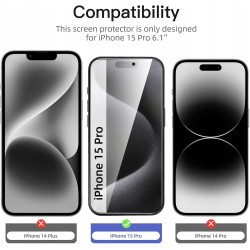 Outlet Szkło hartowane prywatyzujące NEW'C do Iphone 15 PRO(6,1") 3 szt.