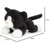 Pluszowy kot czarno-biały Uni-Toys 20 cm realistyczna maskotka eco z głosem