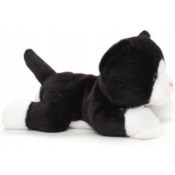 Pluszowy kot czarno-biały Uni-Toys 20 cm realistyczna maskotka eco z głosem