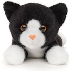 Pluszowy kot czarno-biały Uni-Toys 20 cm realistyczna maskotka eco z głosem