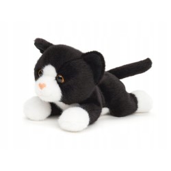 Pluszowy kot czarno-biały Uni-Toys 20 cm realistyczna maskotka eco z głosem
