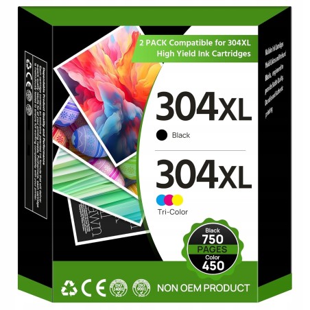 Outlet Washope 304XL tusz do HP Envy 5030 i DeskJet 2620 komplet BK i kolor