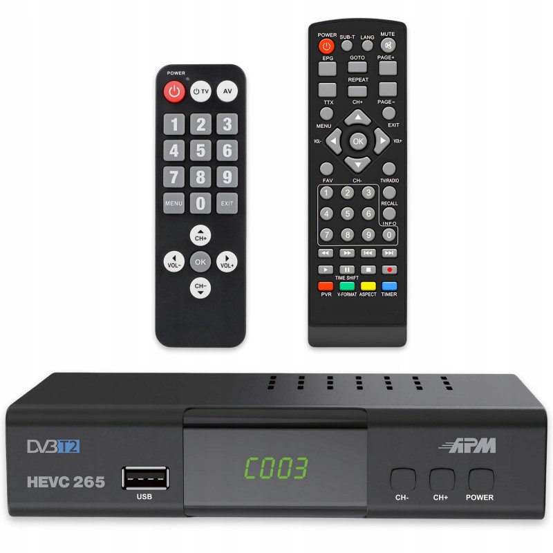 Outlet DEKODER APM Dekoder TNT H.265 HEVC DVB-T2 DVB-C HDMI SCART USB