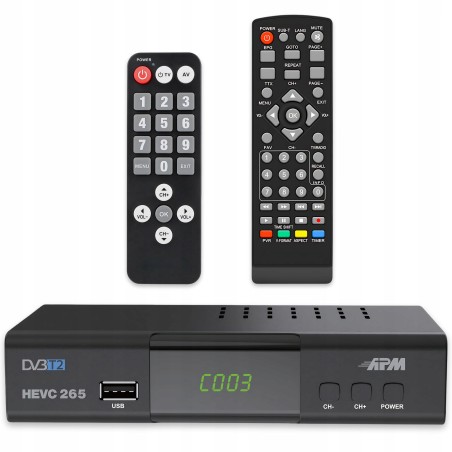 Outlet DEKODER APM Dekoder TNT H.265 HEVC DVB-T2 DVB-C HDMI SCART USB