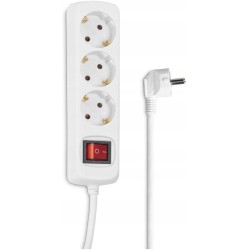 Outlet Listwa zasilająca z wyłącznikiem Hama przedłużacz 3 gniazda 3m biały