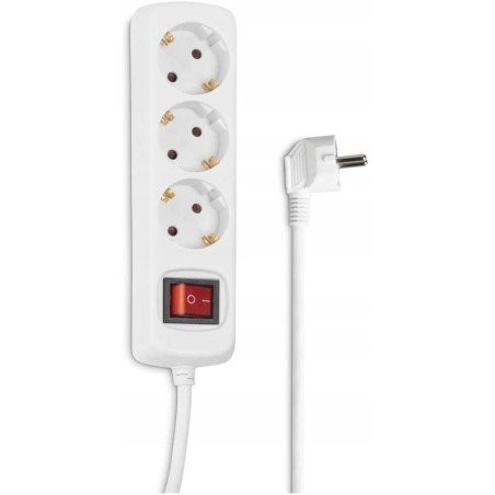 Outlet Listwa zasilająca z wyłącznikiem Hama przedłużacz 3 gniazda 3m biały