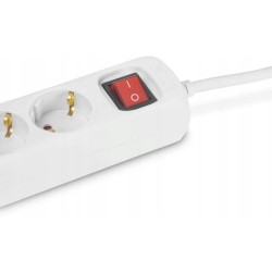 Outlet Listwa zasilająca z wyłącznikiem Hama przedłużacz 3 gniazda 3m biały