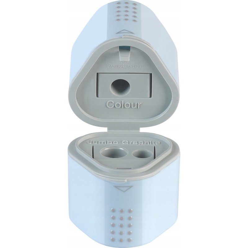 Outlet Faber Castell temperówka Grip 2001 Trio jumbo sky blue pojemnik