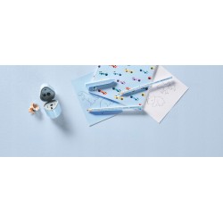 Outlet Faber Castell temperówka Grip 2001 Trio jumbo sky blue pojemnik