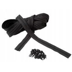 Outlet IPEA Zamek błyskawiczny 10m nylon + 22 metalowe suwaki 30mm czarny