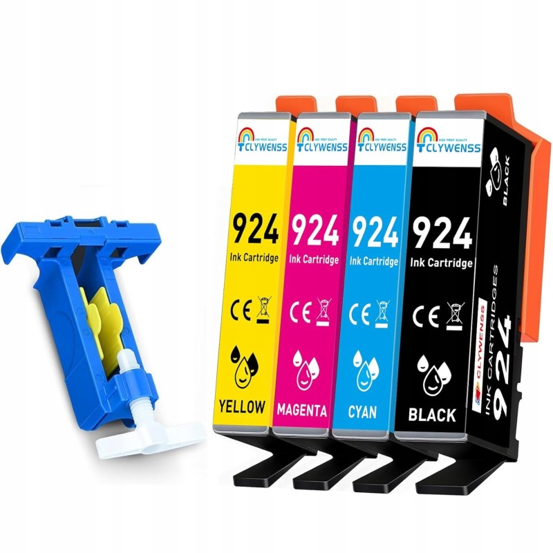 Outlet Tusze Clywenss 924 do HP OfficeJet Pro 8122e zamiennik 4 szt. OPIS
