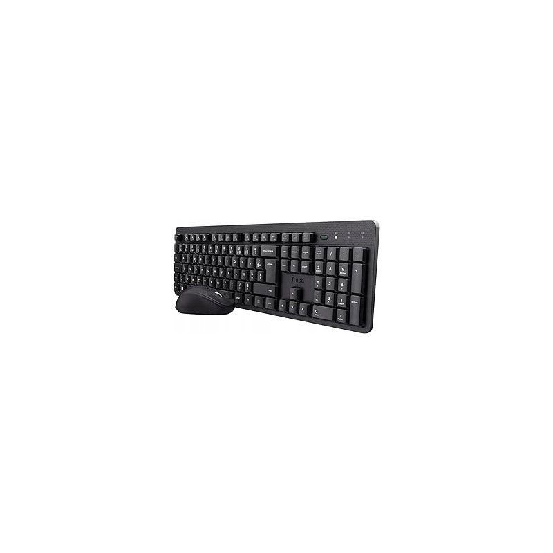 Outlet Bezprzewodowa klawiatura Trust Ymo II Silent układ AZERTY czarna