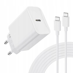 Outlet Ładowarka HOME 20W z kablem 1m USB-C, szybkie ładowanie, biała
