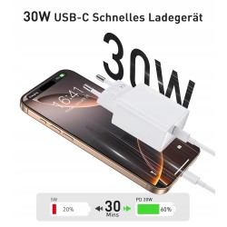 Outlet Ładowarka HOME 20W z kablem 1m USB-C, szybkie ładowanie, biała