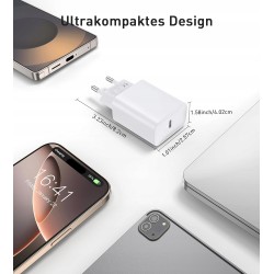 Outlet Ładowarka HOME 20W z kablem 1m USB-C, szybkie ładowanie, biała