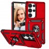 Outlet Etui POUHYE Samsung S25 Ultra 5G TPU z pierścieniem, czerwone