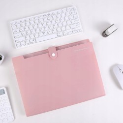 Outlet Teczka zatrzaskowa A4 SKYDUE z 8 przegródkami różowa