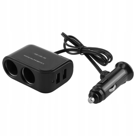Outlet Rozdzielacz zapalniczki 12V/24V z 2x USB - adapter samochodowy