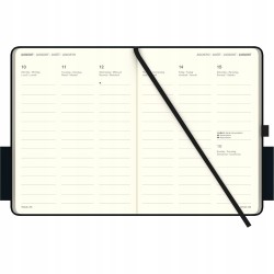 Outlet Kalendarz książkowy Neumann 2026 16x22 cm czarny z uchwytem na