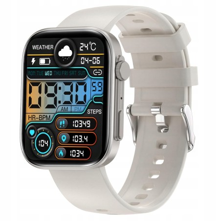 Outlet BRIBEJAT Smartwatch 2,0'' z funkcja rozmowy GPS krokomierzem beżowy
