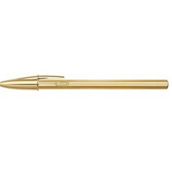 Outlet DŁUGOPIS BIC CRISTAL SHINE ZŁOTY 14 SZT NIEBIESKI