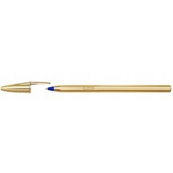Outlet DŁUGOPIS BIC CRISTAL SHINE ZŁOTY 14 SZT NIEBIESKI