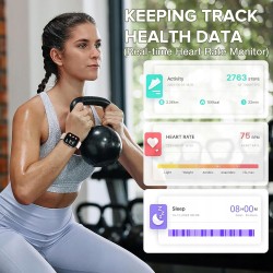 Outlet BRIBEJAT Smartwatch 2,01" z rozmowami, GPS, krokomierzem, beżowy