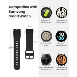 Outlet Yoohoo Pasek 20 mm do Smartwatcha Samsung Galaxy 7/6/5/4/FE czarny