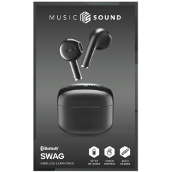 Słuchawki douszne CELLULARLINE Swag Czarne Music Sound Bluetooth do 20 godz