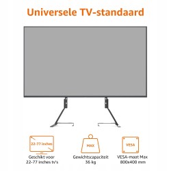 Outlet Stojak TV AmazonBasics 22-77" max 36 kg VESA 800x400mm czarny