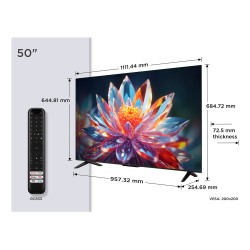 Outlet Telewizor QLED TCL 50T6C-UK 50" 4K UHD Smart TV Dolby Vision czarny