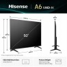 USZKODZONY Telewizor LED Hisense 50A6Q 50" Smart TV 4K UHD czarny