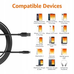 Outlet Amazon Basics Kabel ładujący USB A 3 m Czarny
