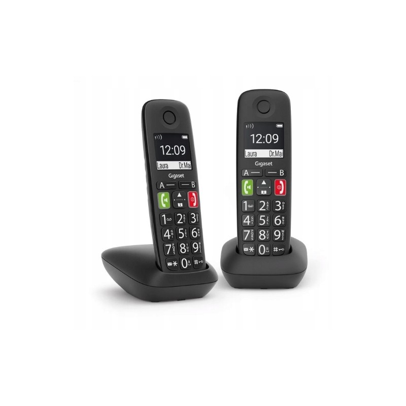 Outlet Telefon stacjonarny bezprzewodowy Gigaset E290 Duo Czarny DECT GAP
